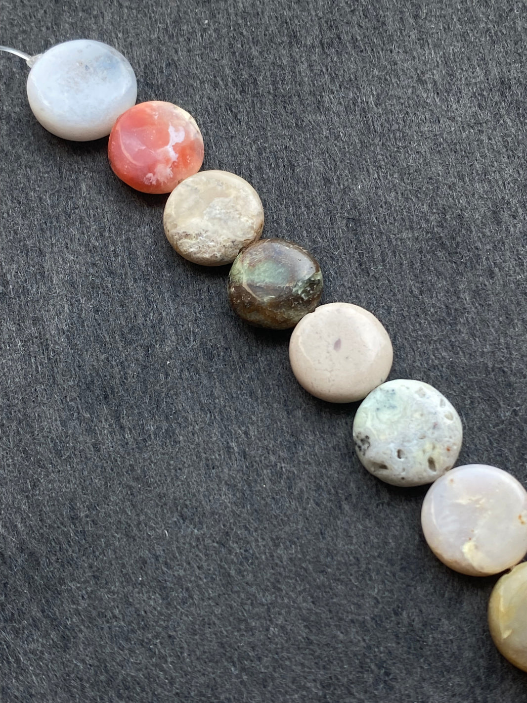 3 - Natural Mixed Multi-Color Flat Gemstone Loose Beads