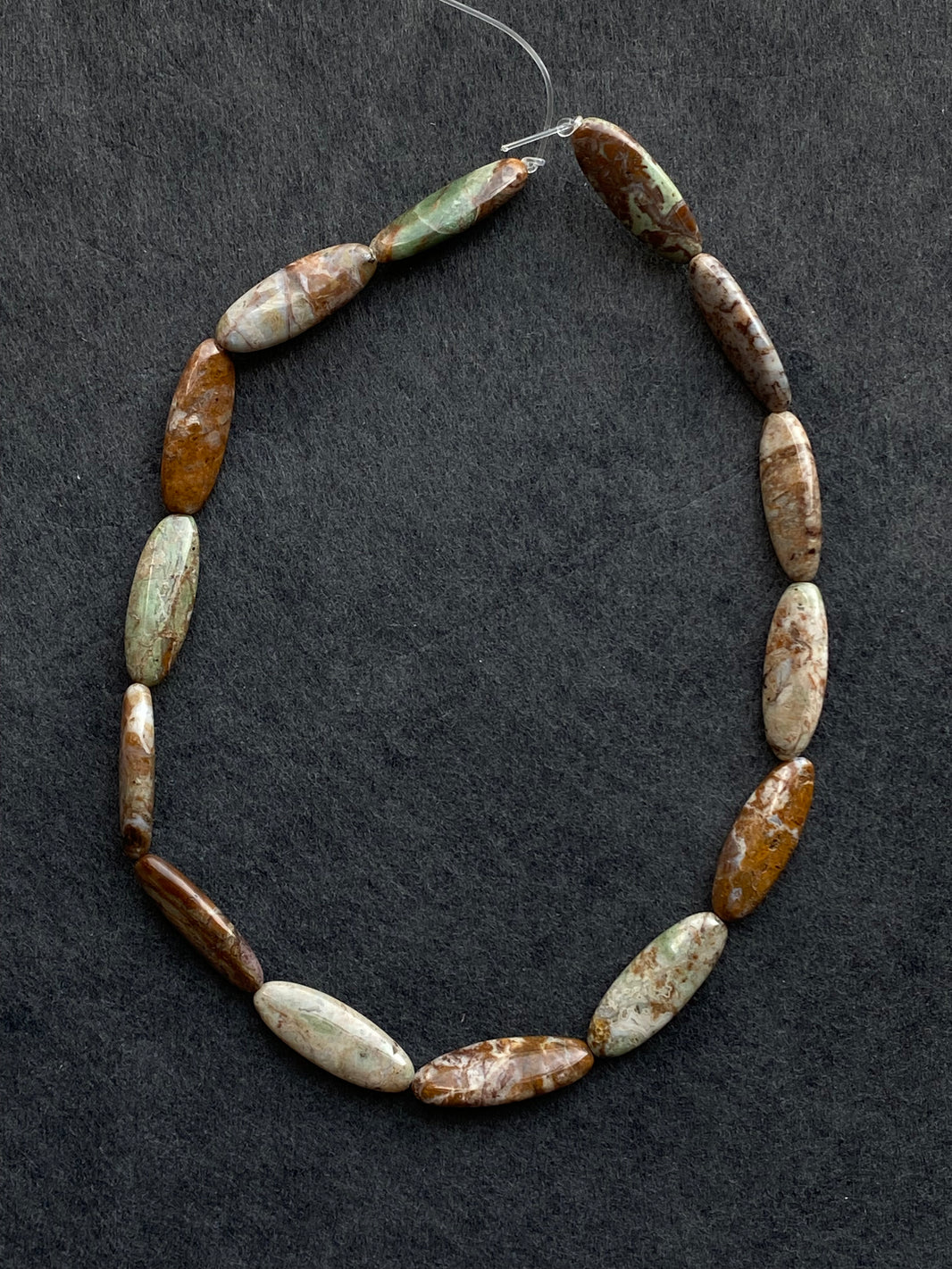 4 - Natural Oil Painting Landscape Oval Loose Beads
