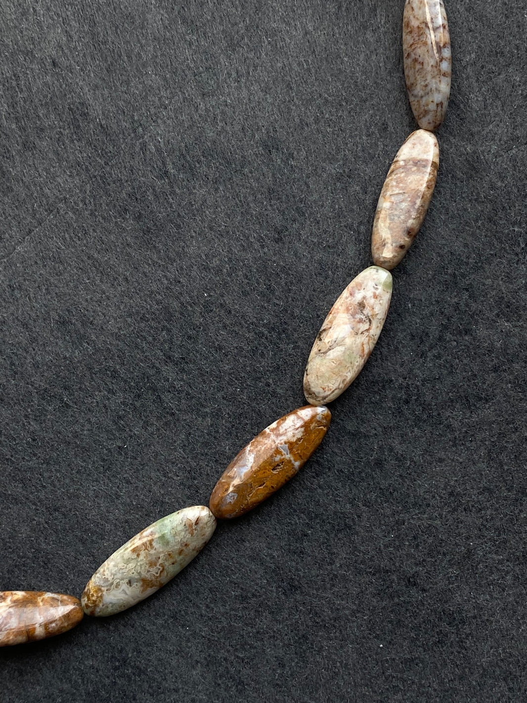 4 - Natural Oil Painting Landscape Oval Loose Beads