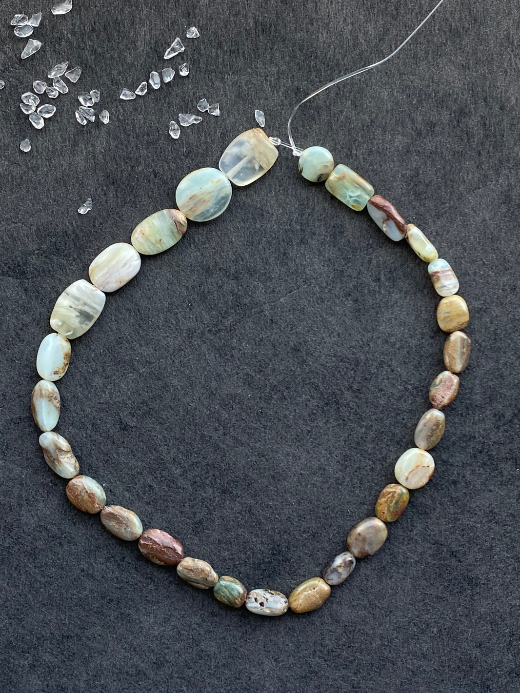 5 - Natural Green Tone Irregular Gemstone Loose Beads