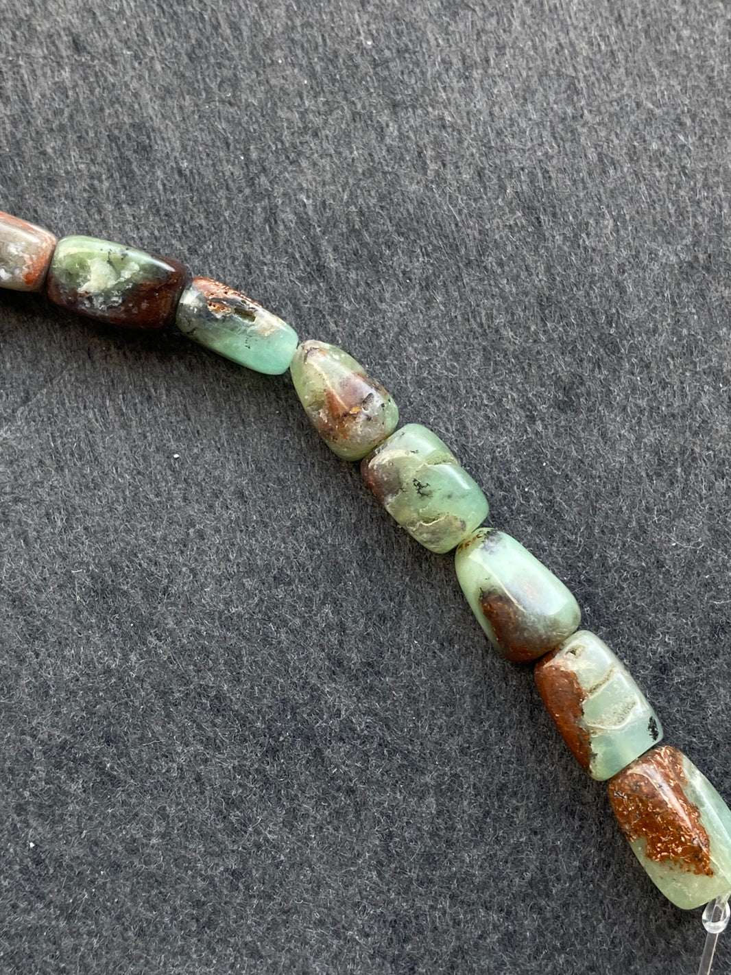 6 - Natural Green & Brown Irregular Loose Beads