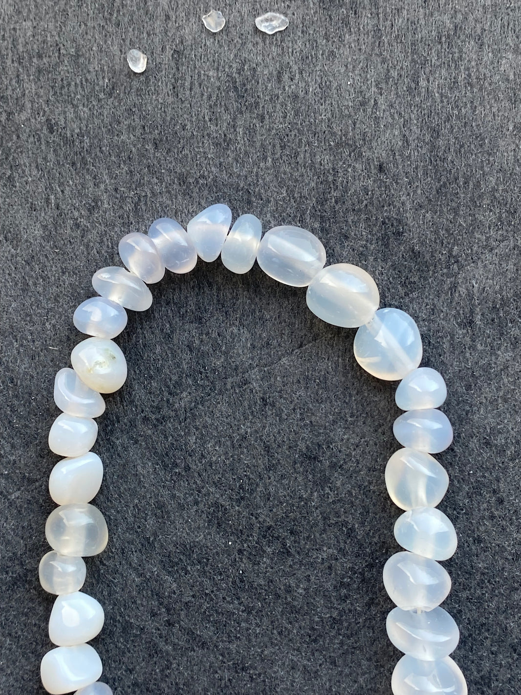 10 - Natural Grey Translucent Oval Loose Beads