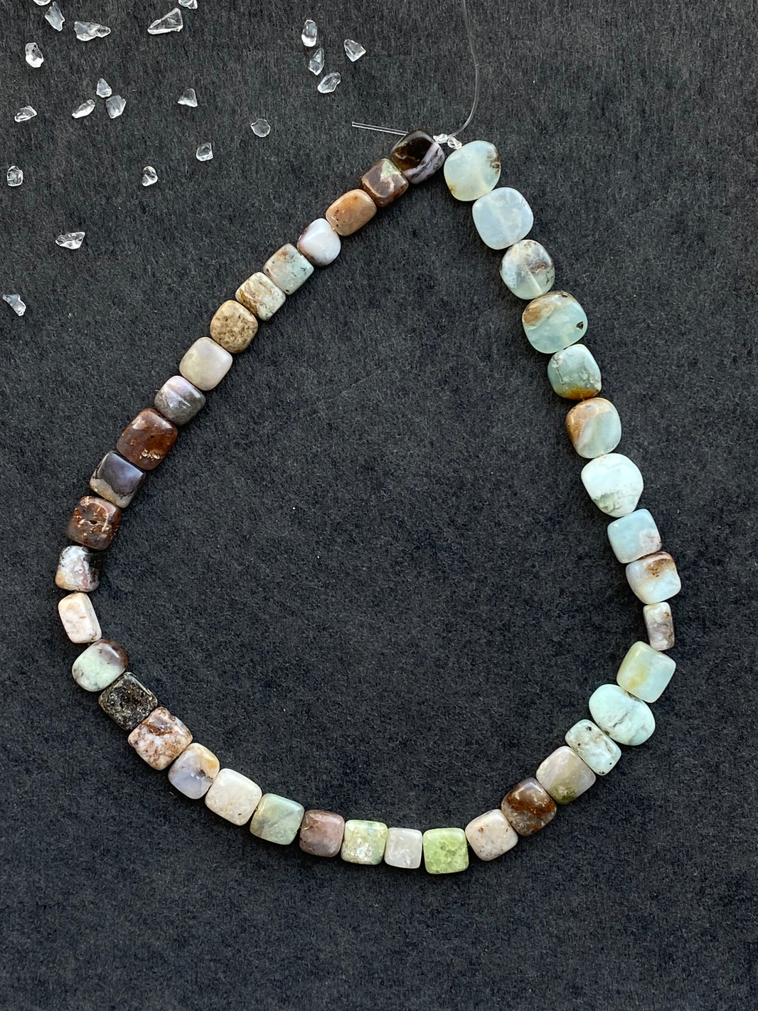 11 - Natural Retro Green Brown Irregular Loose Beads