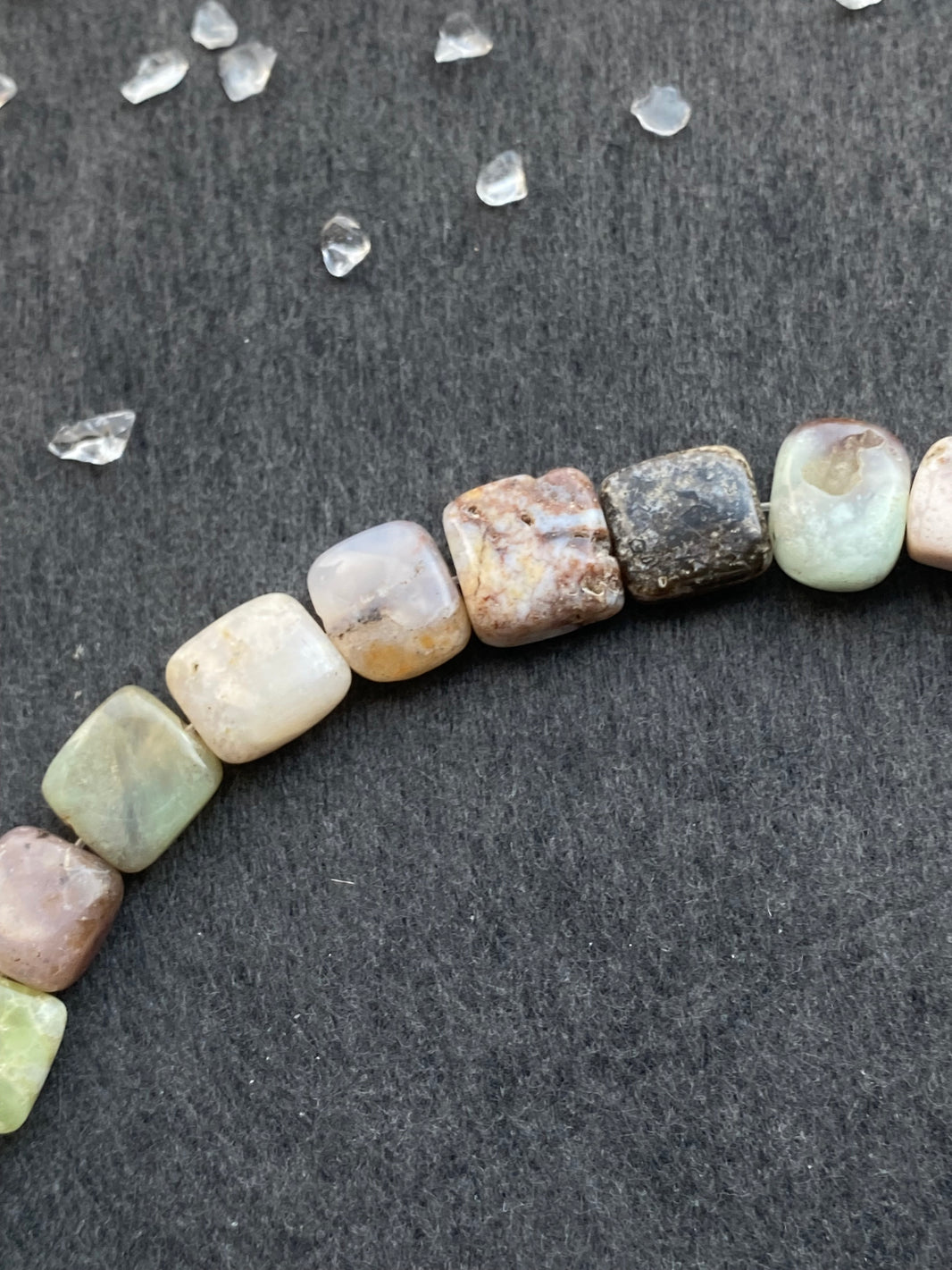 11 - Natural Retro Green Brown Irregular Loose Beads