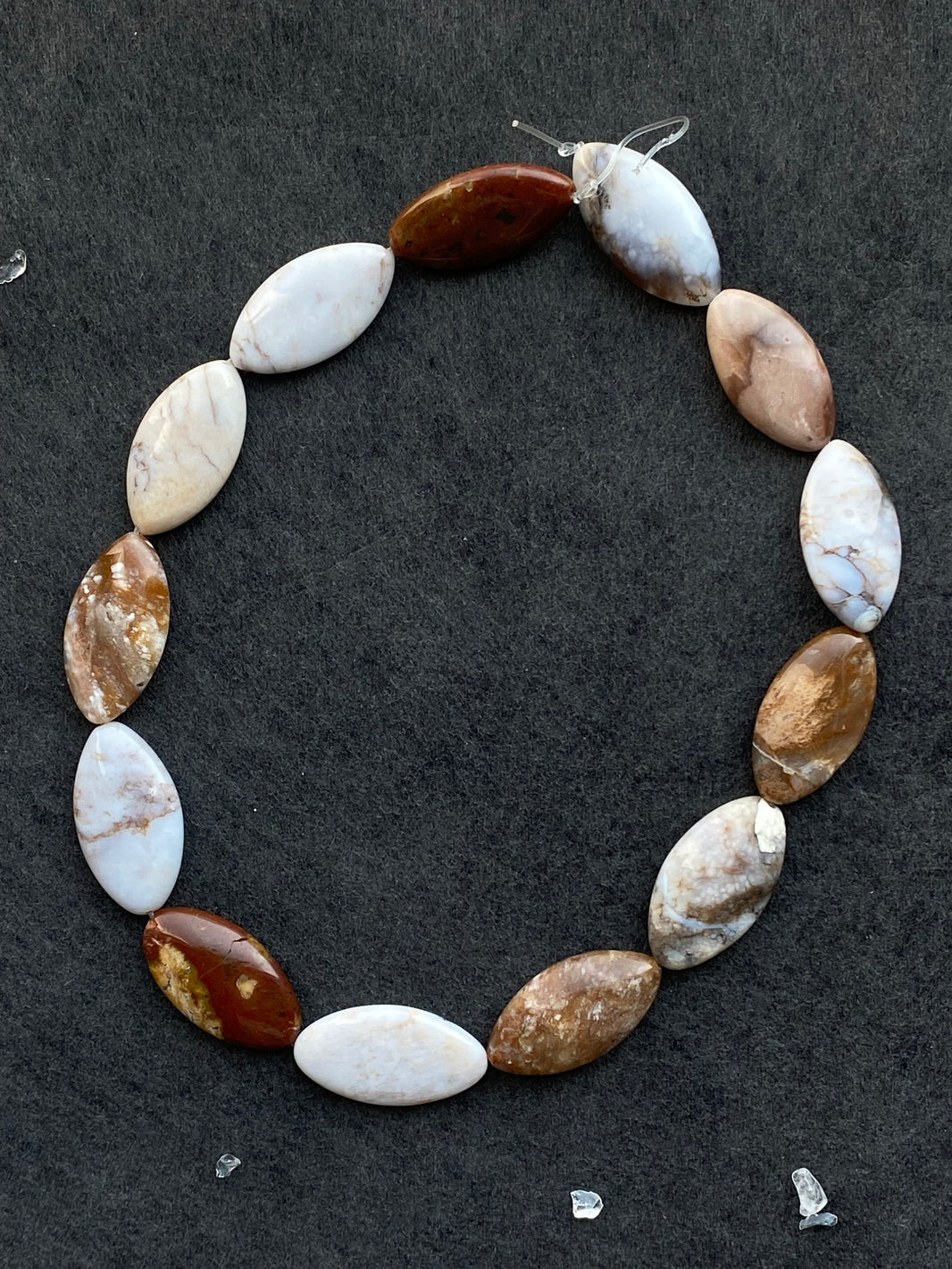 16 - Natural Brown & White Oval Rough Loose Beads