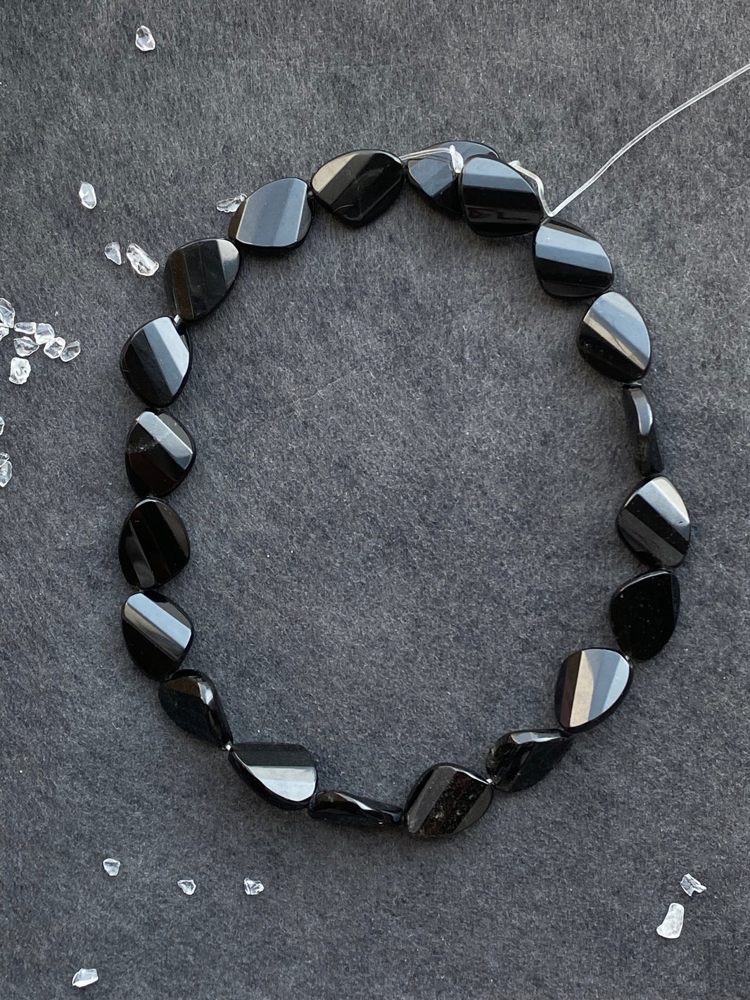 22 - Black Teardrop Natural Stone Loose Beads