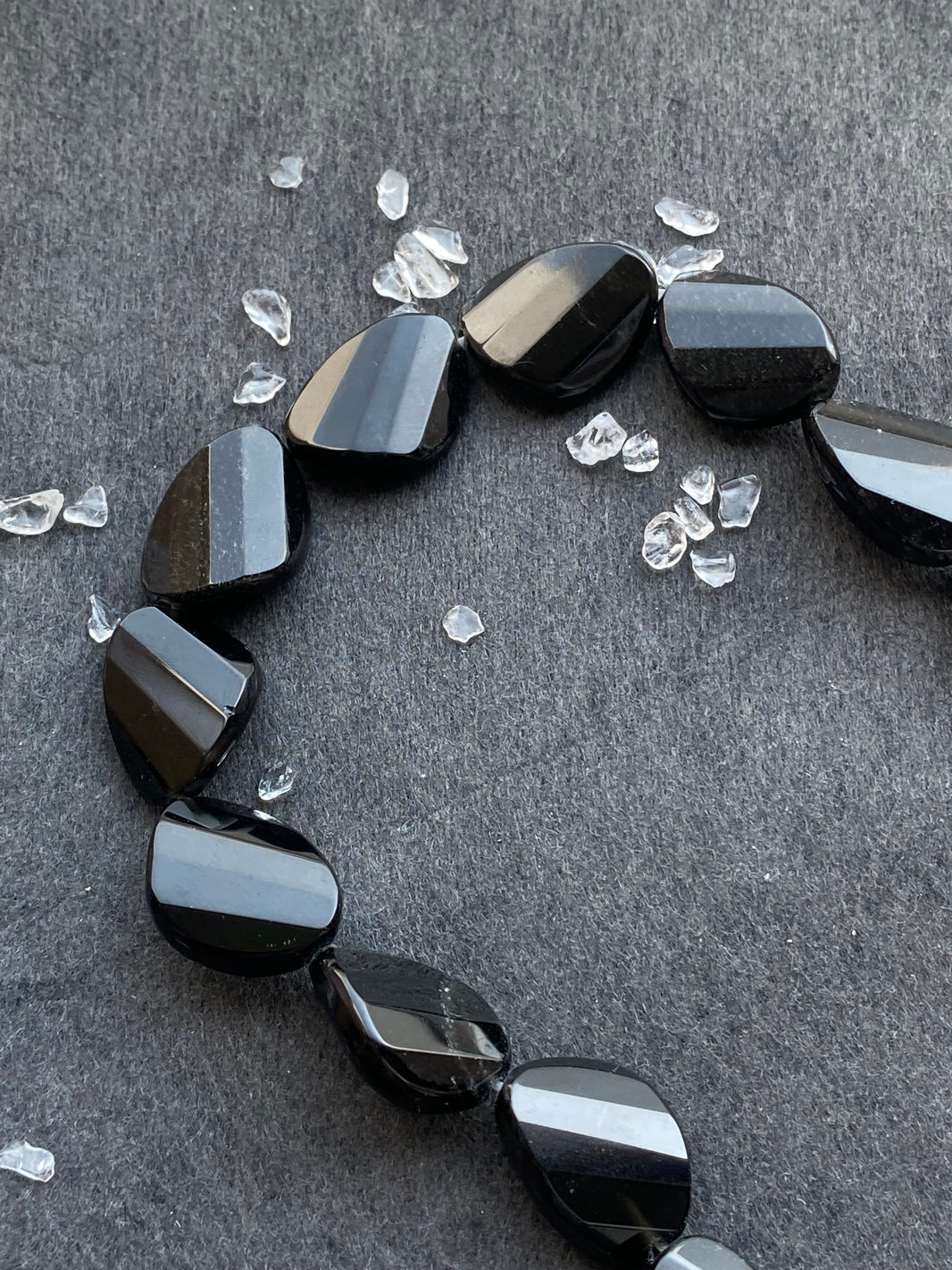 22 - Black Teardrop Natural Stone Loose Beads