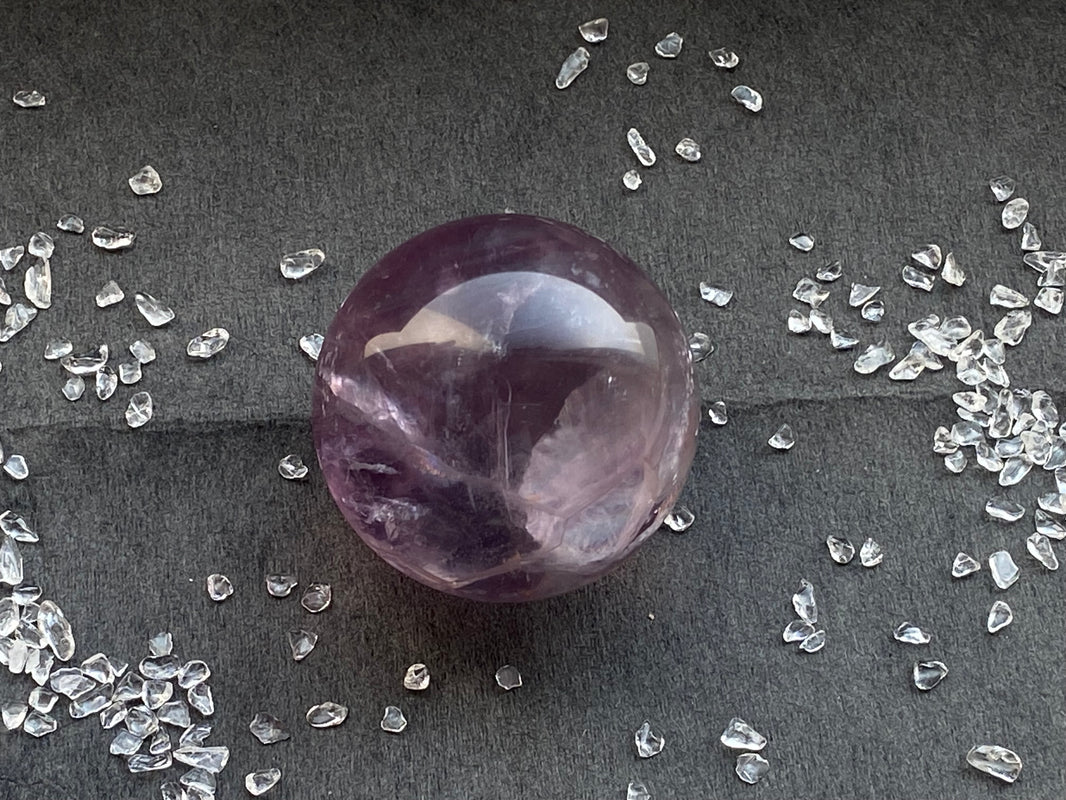23 - Natural Transparent Amethyst Crystal Sphere 5cm