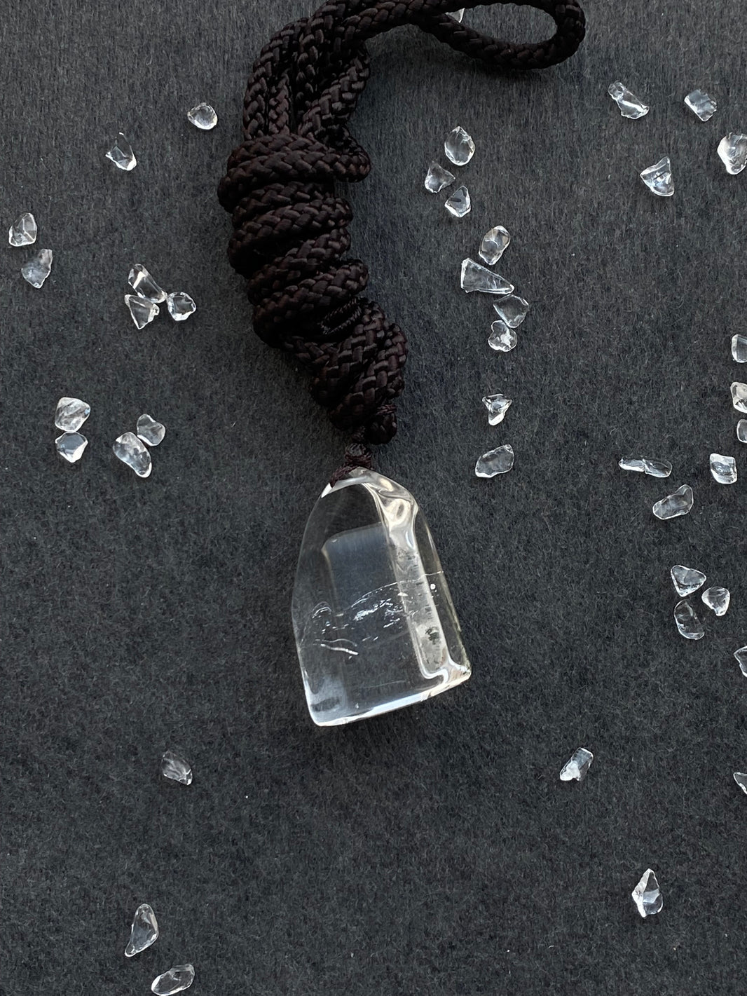 26 - Natural Green Inclusion White Crystal Pendant