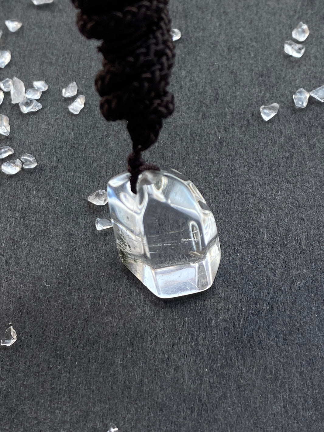 26 - Natural Green Inclusion White Crystal Pendant